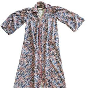 Vintage 1950s Pierre Cardin Mens Robe Floral Print One Size Rare Sakowitz Collab